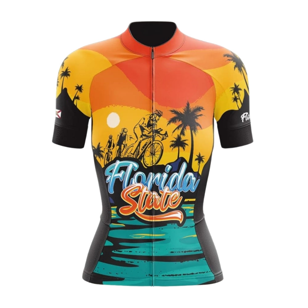 Florida State Women's Short Sleeve Cycling Jersey, Florida Cycling Jerseys For Ladies CZ0121