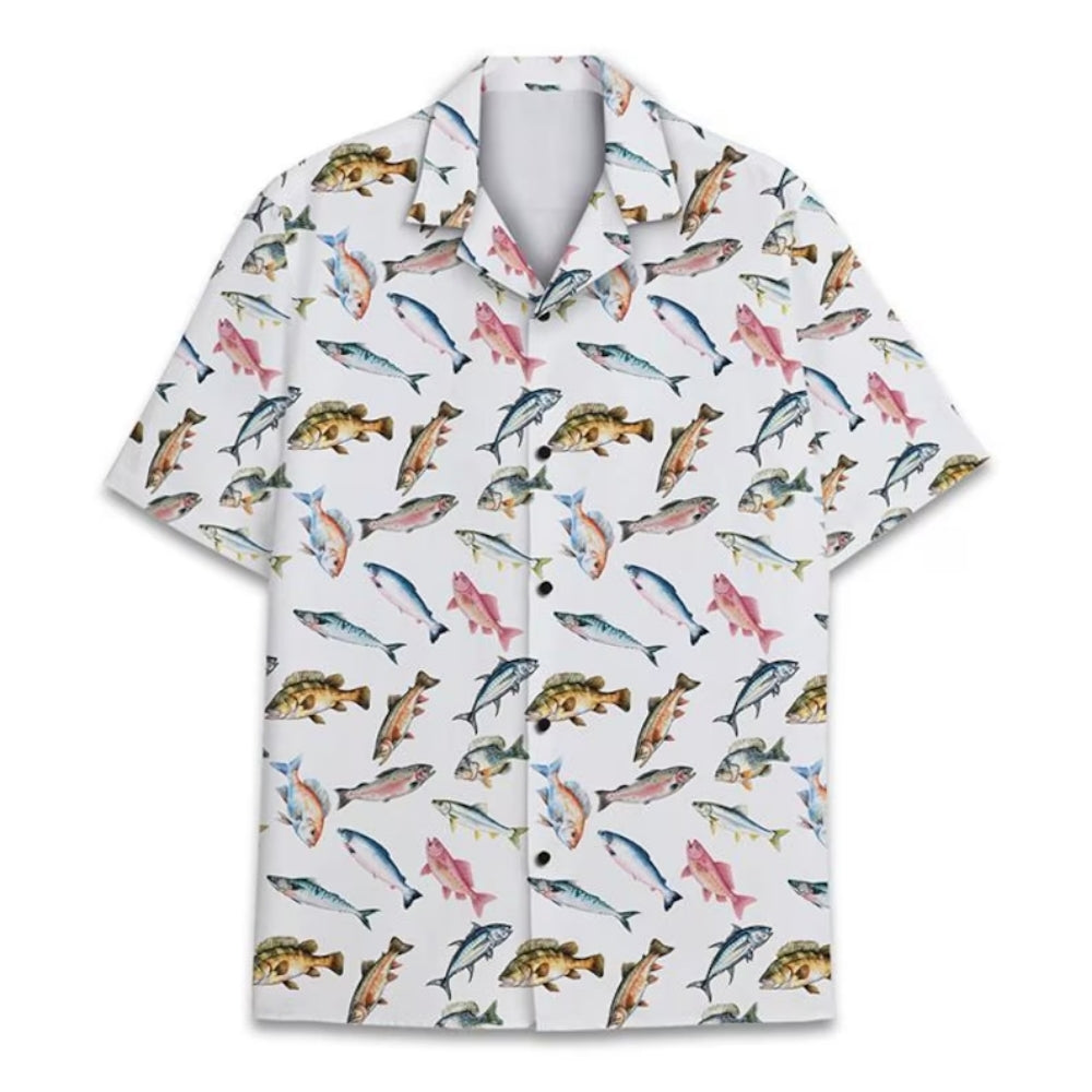 Fish Pattern Hawaiian Shirt For Men Women, Fish Lover Hawaiian Shirt HE0156
