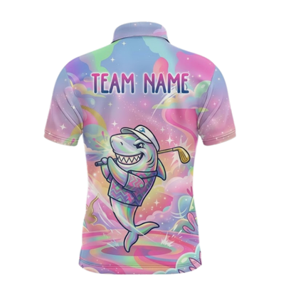 Personalized Team Colorful Shark Men's Golf Polo Shirt, Customized Shark Golf Shirts GZ0434