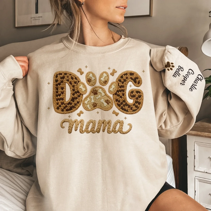 Personalized Dog Mama Sweatshirt With Dog Name, Custom Dog Lover Sweatshirt For Women 2D1007