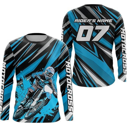 Custom Name And Number Long Sleeve Motocross Jersey For Men, Black And Green Custom Motocross Racing Jerseys MZ0017