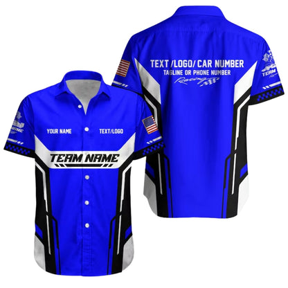 Personalized Racing Car Hawaiian Shirt, Custom Team Race Car Uniform HE0217