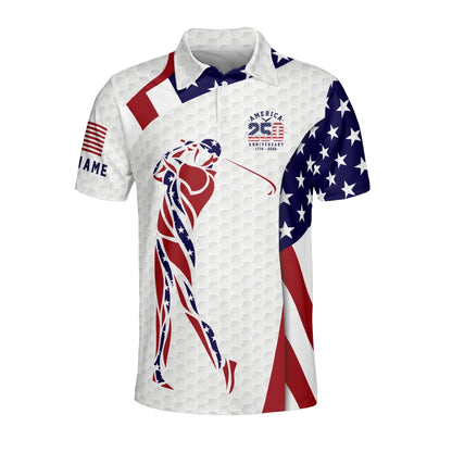 250th Anniversary 1776-2026 US Flag Golf Polo Shirt For Men, 4th Of July Golf Shirts GM0443
