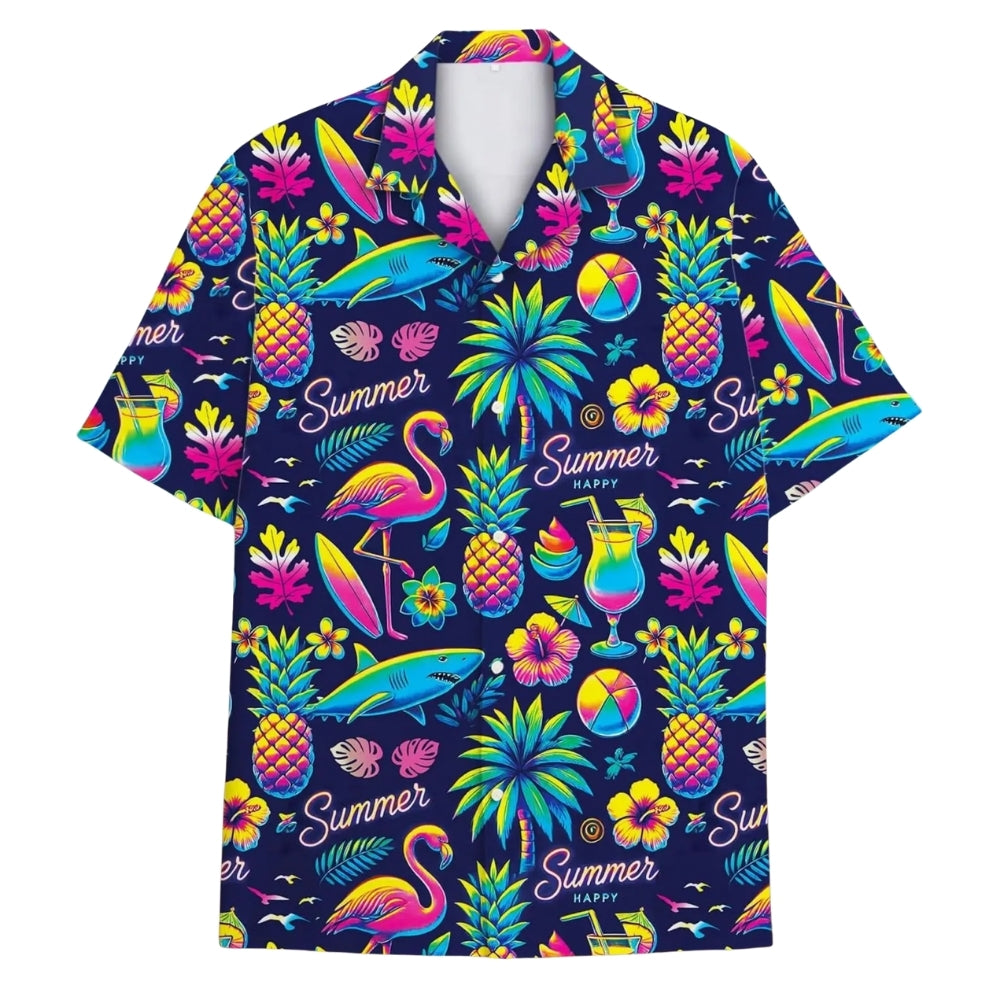Neon Tropical Hawaiian Shirt For Men Women, Tropical Hawaiian Shirts HE0086