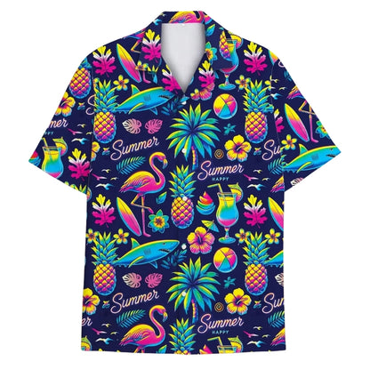 Neon Tropical Hawaiian Shirt For Men Women, Tropical Hawaiian Shirts HE0086