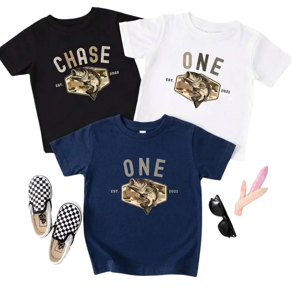 Custom Fishing 1st Birthday Family Matching T Shirt, Personalized Family Fishing First Birthday Shirts ET1069