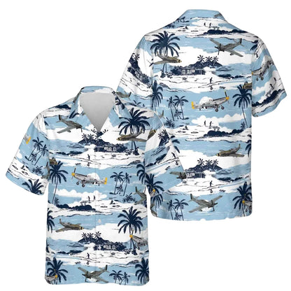 Blue Aircraft Hawaiian Shirt For Mens, Plane Hawaiian Shirts HE0068