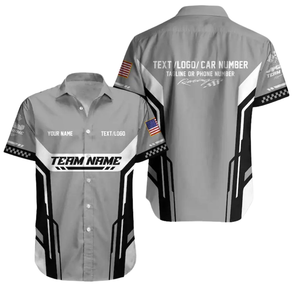 Personalized Racing Car Hawaiian Shirt, Custom Team Race Car Uniform HE0217