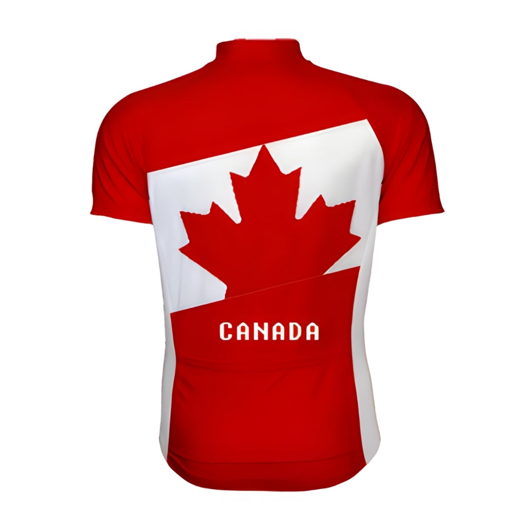 Red And White Canada Men's Cycling Short Sleeve Jersey, Canada Cycling Jerseys For Mens CZ0102