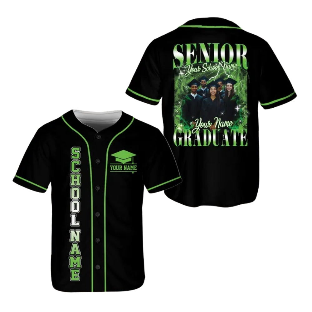 Custom Photo Matching Senior Family Baseball Jersey, Custom Family Graduation Baseball Shirts With Photo ET0708