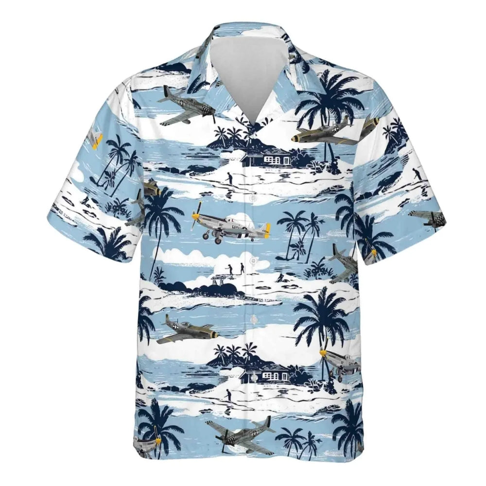 Blue Aircraft Hawaiian Shirt For Mens, Plane Hawaiian Shirts HE0068