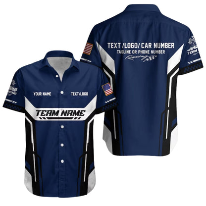 Personalized Racing Car Hawaiian Shirt, Custom Team Race Car Uniform HE0217