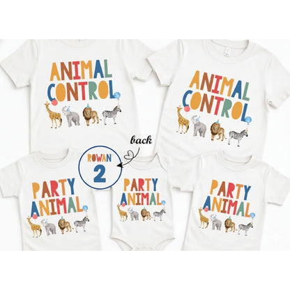 Animal Party Animal Control Custom Matching Safari Family T Shirt, Custom Safari Birthday Family Shirts ET0143