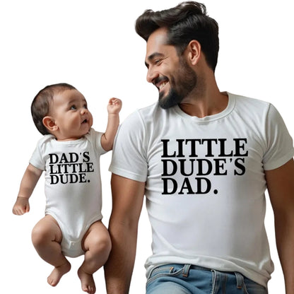 Little Dude's Dad Dad's Little Dude Matching Father Son T Shirts, Father's Day Matching Daddy And Son Shirts ET0878
