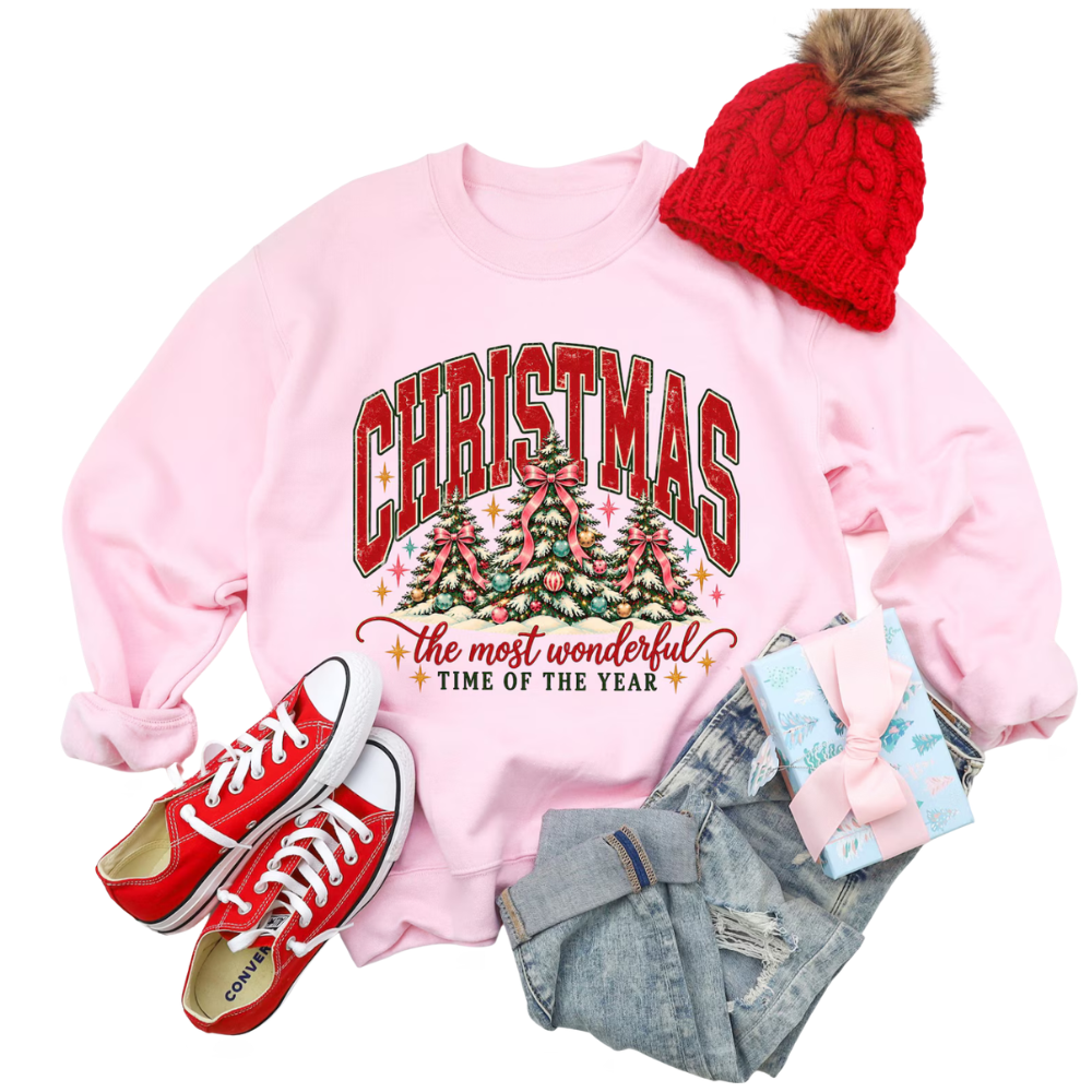 The Most Wonderful Tme Of The Year Christmas Sweatshirt, Retro Christmas Sweatshirt 2D1124