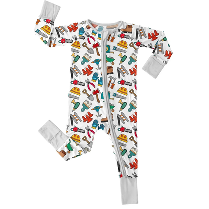 Construction Tools Baby Convertible Zippy Romper, Construction Baby Romper Convertible BB0821