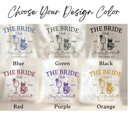 The Bride Club Custom Bachelorette Canvas Tote Bag. Custom Bachelorette Welcome Bag WD0436