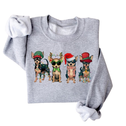 Chihuahua Christmas Sweatshirt, Christmas Dog Sweatshirt 2D0621
