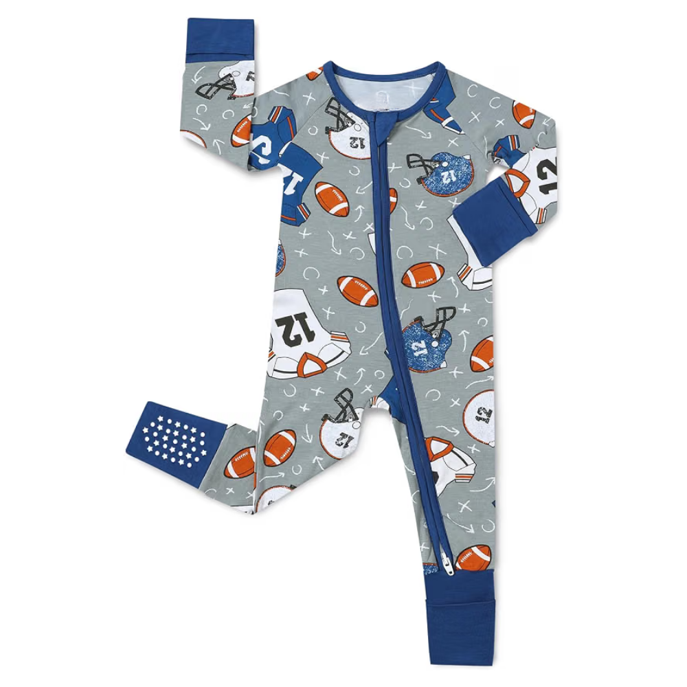 Football Baby Convertible Romper Zipper, Football Convertible Romper For Baby BB0413