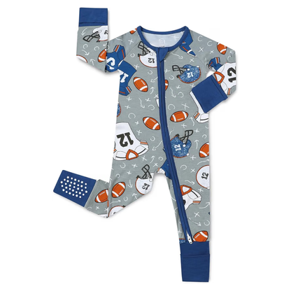 Football Baby Convertible Romper Zipper, Football Convertible Romper For Baby BB0413