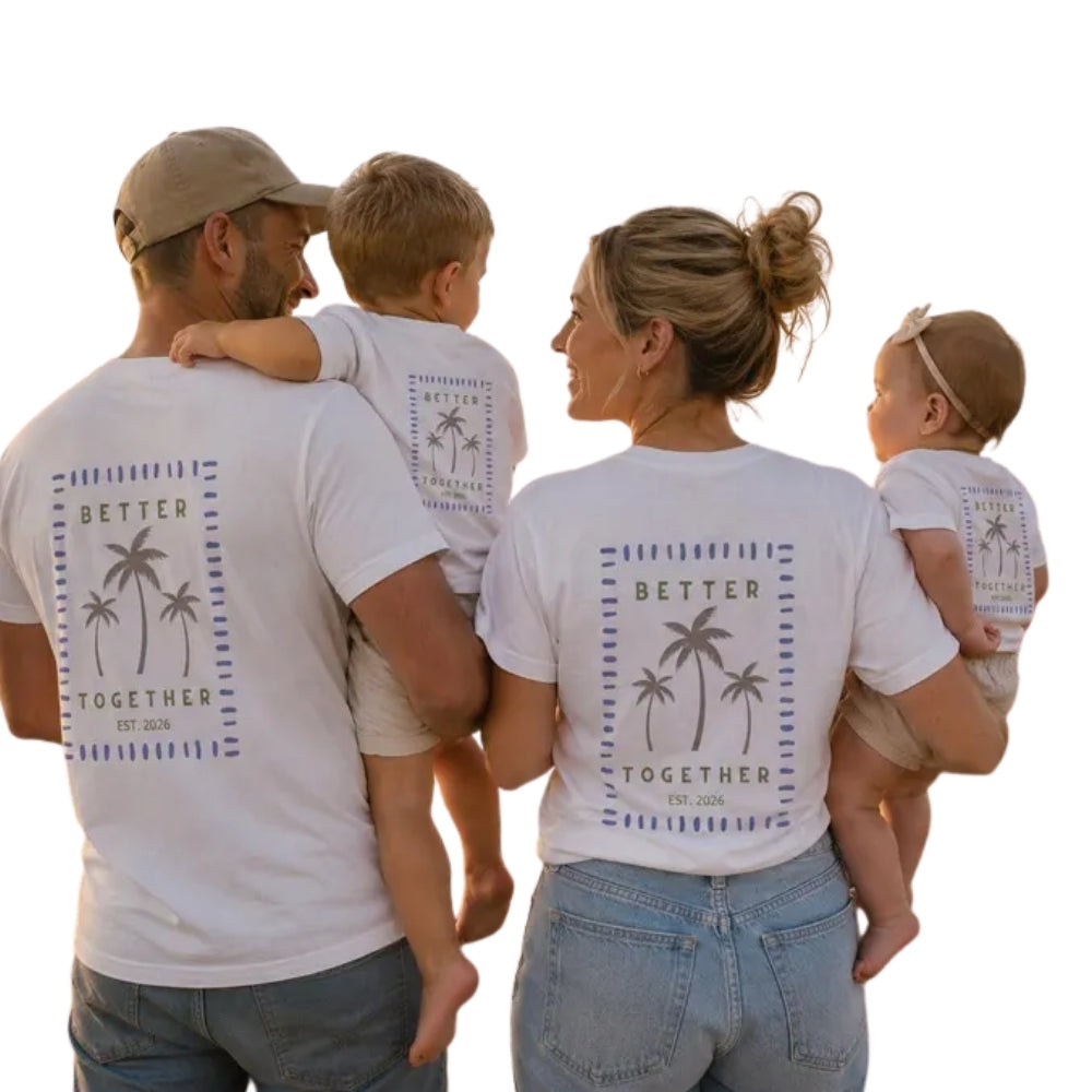 Better Together Custom Year Retro Tropical Matching Dad Son T Shirt, Custom Retro Matching Family Shirts ET1039