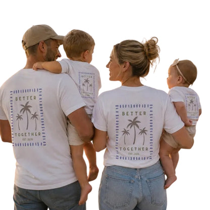 Better Together Custom Year Retro Tropical Matching Dad Son T Shirt, Custom Retro Matching Family Shirts ET1039