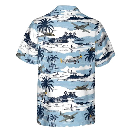 Blue Aircraft Hawaiian Shirt For Mens, Plane Hawaiian Shirts HE0068