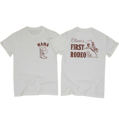 My First Rodeo Custom Birthday Boy Matching Family T Shirt, Custom Western First Birthday Family Shirts ET1070