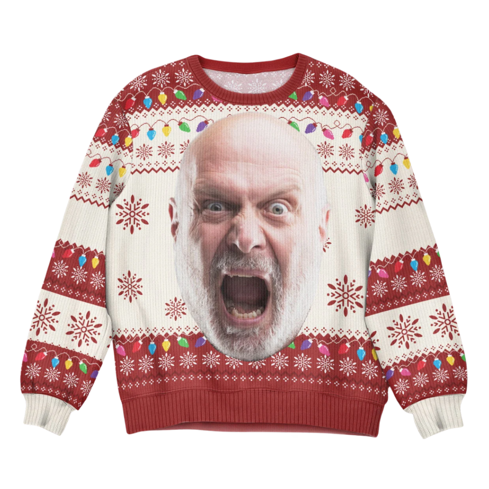 Custom Big Face Funny Christmas Ugly Sweatshirt, Custom Photo Christmas Sweater 2D1071