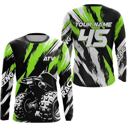 Custom Men's ATV Racing Blue Long Sleeve Jersey, Custom ATV Shirts MZ0018