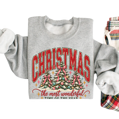 The Most Wonderful Tme Of The Year Christmas Sweatshirt, Retro Christmas Sweatshirt 2D1124