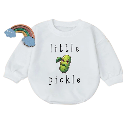 Little Pickle Baby Romper Sweatshirt, Pickle Lover Baby Romper Sweater BB0466