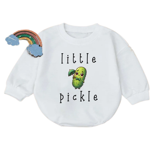 Little Pickle Baby Romper Sweatshirt, Pickle Lover Baby Romper Sweater BB0466