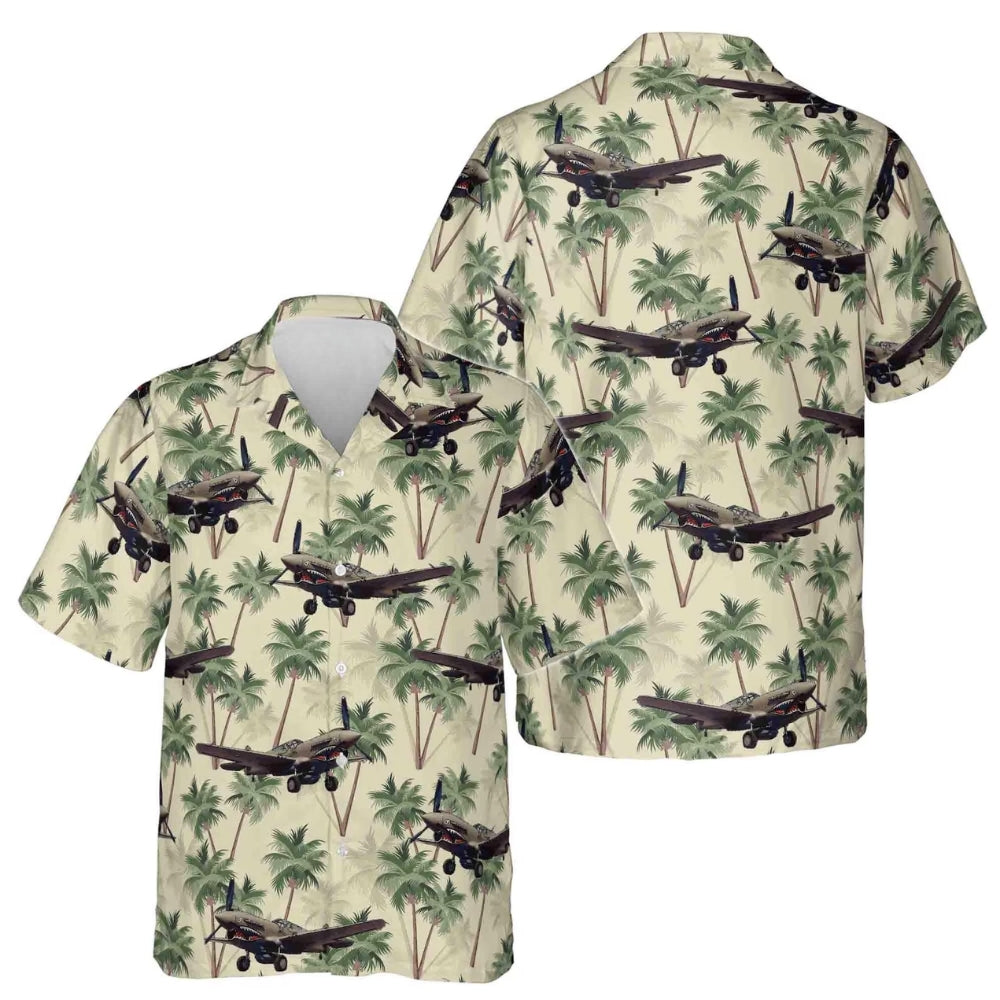 B-17 Flying Fortress Airplane Retro Hawaiian Shirt For Men, Retro Aircraft Hawaiian Shirts HE0069