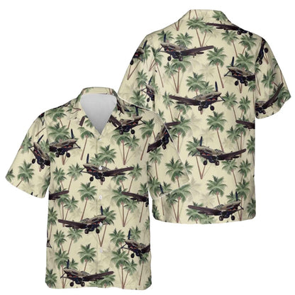 B-17 Flying Fortress Airplane Retro Hawaiian Shirt For Men, Retro Aircraft Hawaiian Shirts HE0069