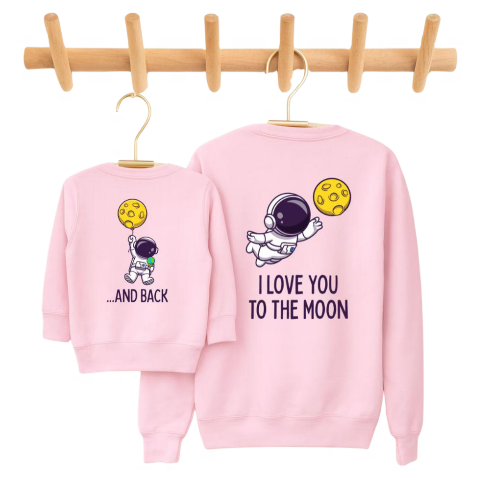I Love You To The Moon And Back Astronaut Mommy And Me Matching Sweatshirt, Space Lover Sweatshirt For Mother Baby ET1671