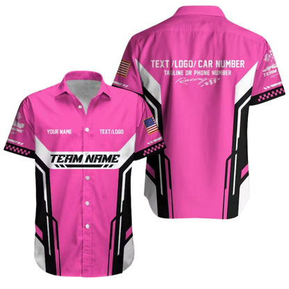 Personalized Racing Car Hawaiian Shirt, Custom Team Race Car Uniform HE0217