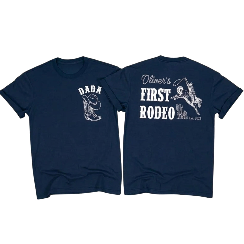 My First Rodeo Custom Birthday Boy Matching Family T Shirt, Custom Western First Birthday Family Shirts ET1070