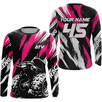 Custom Men's ATV Racing Blue Long Sleeve Jersey, Custom ATV Shirts MZ0018