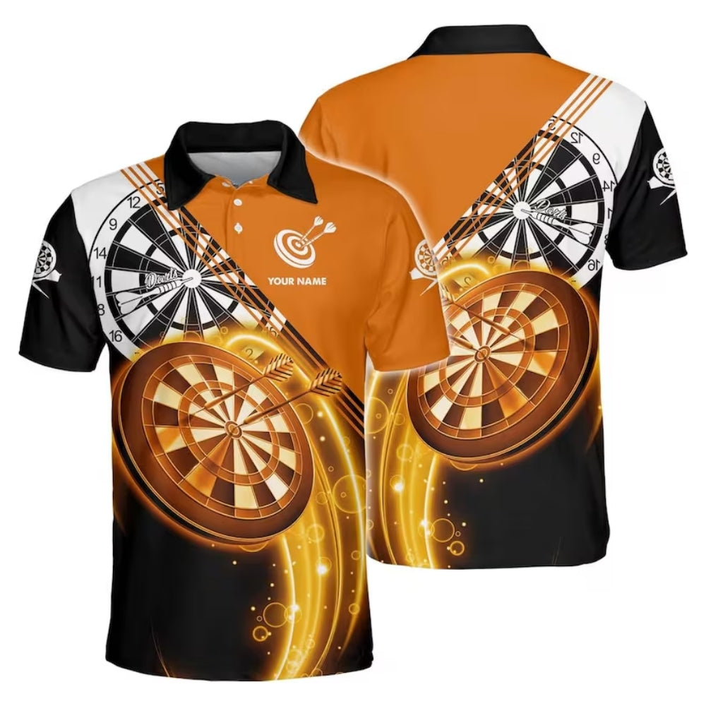 Custom Blue Dartboard Darts Polo Shirt Men, Custom Dart Shirts For Mens DZ0036