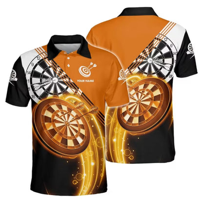 Custom Blue Dartboard Darts Polo Shirt Men, Custom Dart Shirts For Mens DZ0036