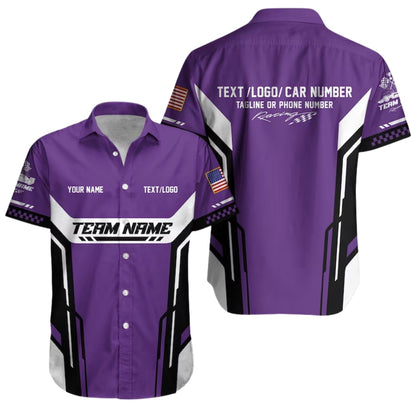 Personalized Racing Car Hawaiian Shirt, Custom Team Race Car Uniform HE0217