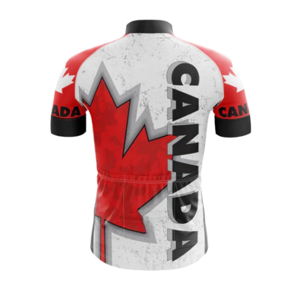 Men's Canada Flag Cycling Short Sleeve Jersey, Canada Cycling Jerseys CZ0101