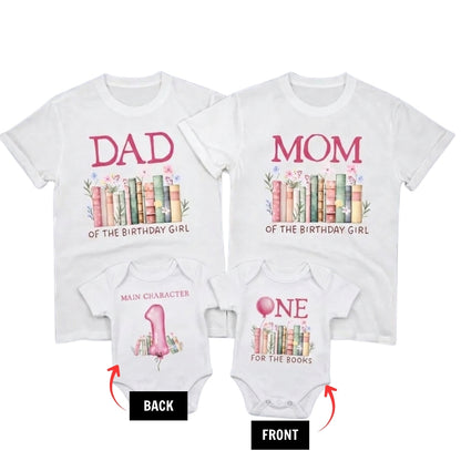 One For The Book Custom Family Birthday Girl Matching T Shirt, Personalized Book First Birthday Family Shirts ET1071