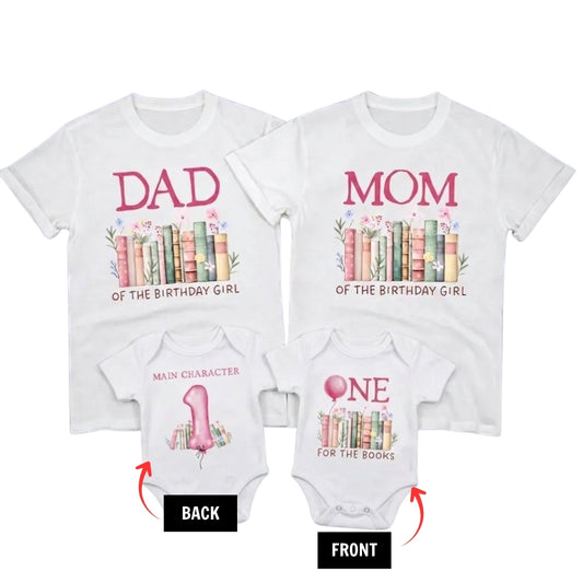 One For The Book Custom Family Birthday Girl Matching T Shirt, Personalized Book First Birthday Family Shirts ET1071