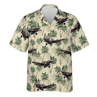 B-17 Flying Fortress Airplane Retro Hawaiian Shirt For Men, Retro Aircraft Hawaiian Shirts HE0069