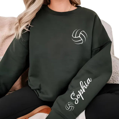 Custom Volleyball Sweatshirt With Name On Sleeve, Custom Volleyball Sweatshirt 2D0386