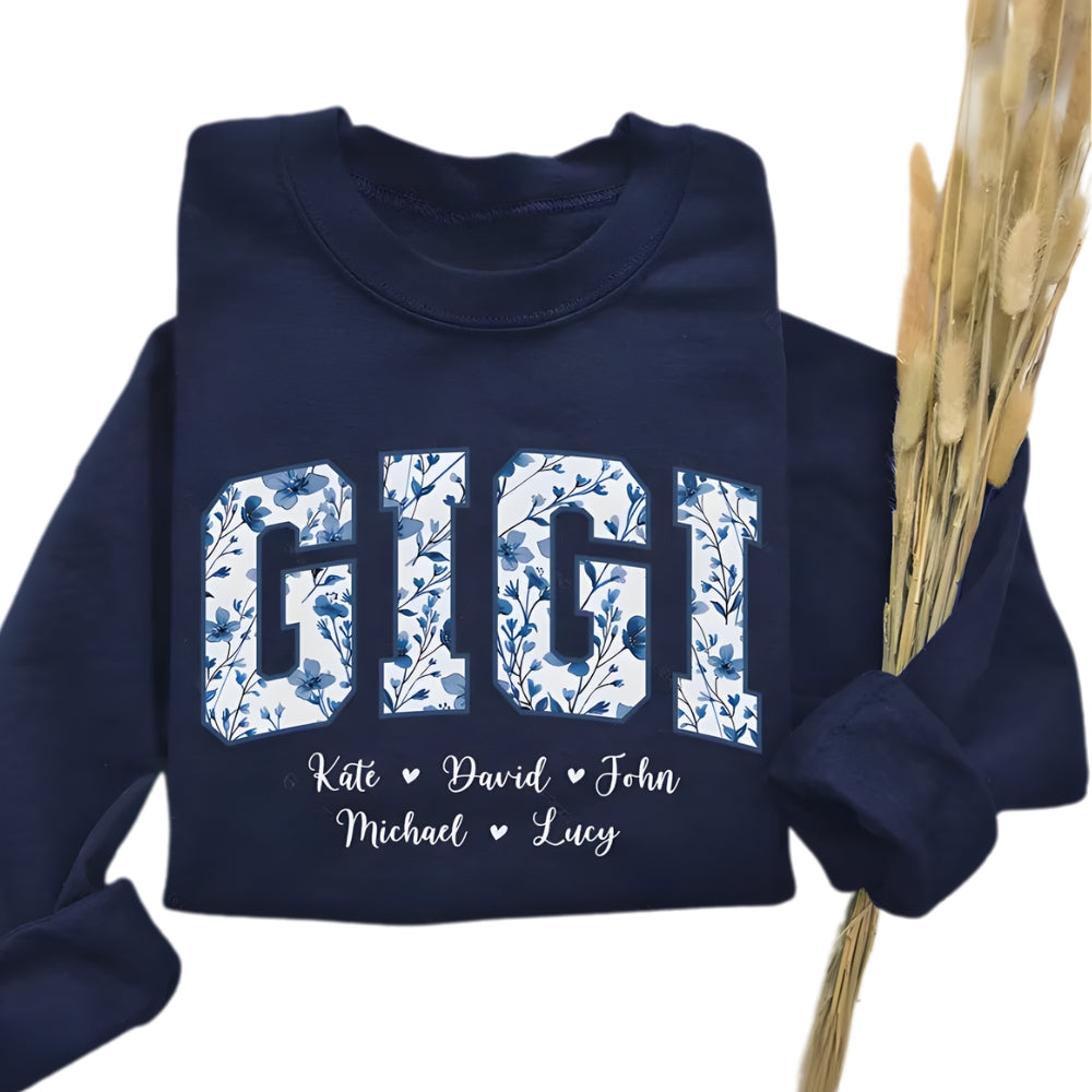 Custom Floral Gigi Sweatshirt, Custom Sweatshirt For Grandma 2D0387
