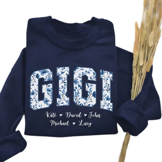 Custom Floral Gigi Sweatshirt, Custom Sweatshirt For Grandma 2D0387
