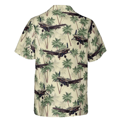 B-17 Flying Fortress Airplane Retro Hawaiian Shirt For Men, Retro Aircraft Hawaiian Shirts HE0069
